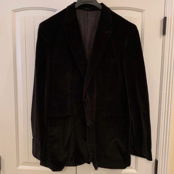 MARC ANTHONY BLACK VELVET JACKET TUXEDO BLAZER SPORT COAT VELOUR HOLIDAY - Picture 7 of 16
